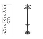 Perchero metalico maulgrando 8 colgadores y paraguero color negro 390x1750x390 mm