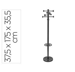 Perchero metalico maul grando 8 colgadores y paraguero color negro 375x1750x365 mm