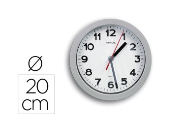 Reloj maul step de pared redondo 20 cm diametro electrico color plata