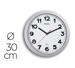 Reloj maul step de pared redondo 30 cm diametro electrico color plata