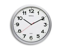 Reloj maul step de pared redondo 40 cm diametro electrico color plata