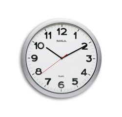 Reloj maul step de pared redondo 40 cm diametro electrico color plata