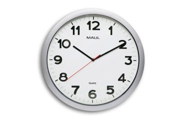 Reloj maul step de pared redondo 40 cm diametro electrico color plata