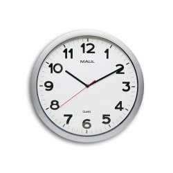 Reloj maul step de pared redondo 40 cm diametro electrico color plata