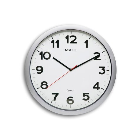 Reloj maul step de pared redondo 40 cm diametro electrico color plata