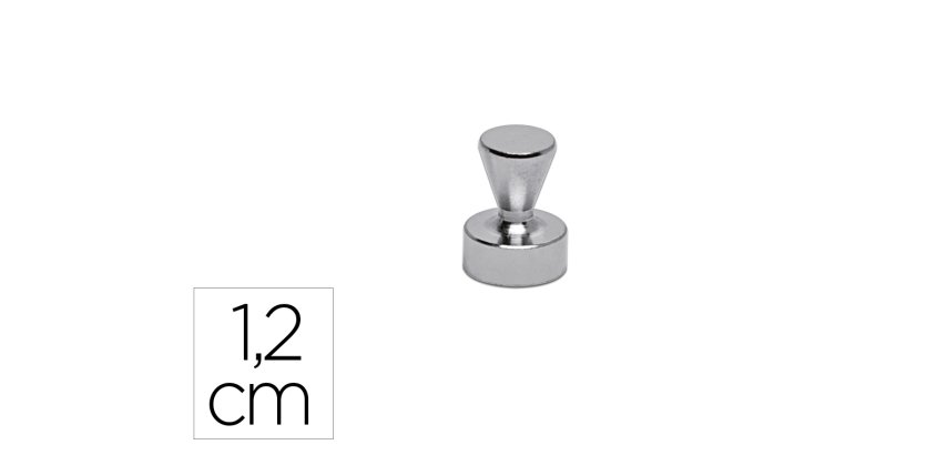 Iman maul conico de neodimio 12 mm diametro peso maximo 3,53,5 kg color plata pack de 5 unidades