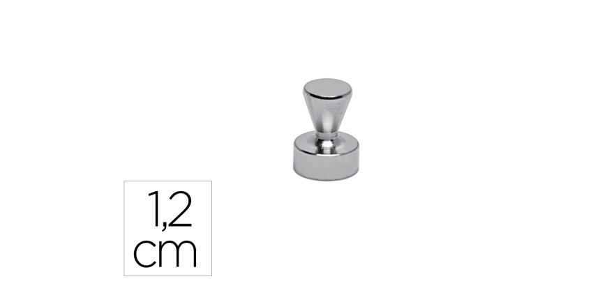 Iman maul conico de neodimio 1,2 cm diametro peso max. 3,5 kg color plata pack de 5 unidades