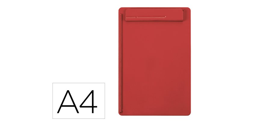 Portanotas maul go din a4 plastico reciclado con pinza color rojo