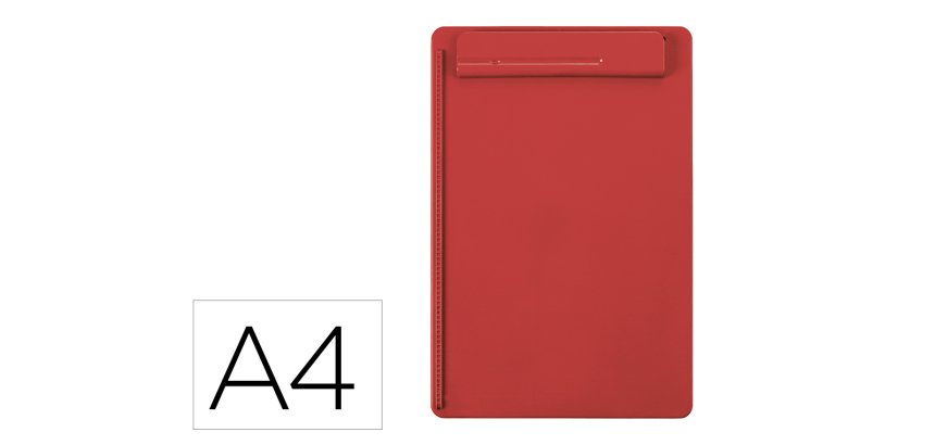 Portanotas maul go din a4 plastico reciclado con pinza color rojo