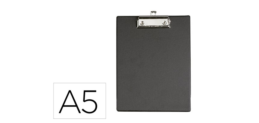 Portanotas maul din a5 carton plastificado pvc con pinza color negro