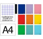Cuaderno espiral liderpapel a4 smart tapa blanda 80h 75gr cuadro 5 mm con margen colores surtidos