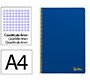 Cuaderno espiral liderpapel a4 smart tapa blanda 80h 75gr cuadro 4mm con margen color azul oscuro