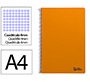 Cuaderno espiral liderpapel a4 smart tapa blanda 80h 75gr cuadro 4mm con margen color naranja