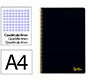 Cuaderno espiral liderpapel a4 smart tapa blanda 80h 75gr cuadro 4mm con margen color negro