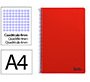 Cuaderno espiral liderpapel a4 smart tapa blanda 80h 75gr cuadro 4mm con margen color rojo