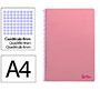 Cuaderno espiral liderpapel a4 smart tapa blanda 80h 75gr cuadro 4mm con margen color rosa