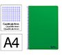 Cuaderno espiral liderpapel a4 smart tapa blanda 80h 75gr cuadro 4mm con margen color verde