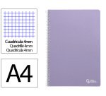 Cuaderno espiral liderpapel a4 smart tapa blanda 80h 75gr cuadro 4mm con margen color violeta