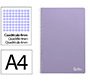 Cuaderno espiral liderpapel a4 smart tapa blanda 80h 75gr cuadro 4mm con margen color violeta