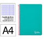 Cuaderno espiral liderpapel a4 witty tapa dura 80h 90gr cuadro 4mm con margen color turquesa