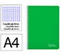 Cuaderno espiral liderpapel a4 witty tapa dura 80h 90gr cuadro 4mm con margen color verde