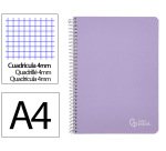 Cuaderno espiral liderpapel a4 witty tapa dura 80h 90gr cuadro 4mm con margen color violeta