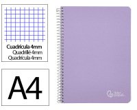 Cuaderno espiral liderpapel a4 witty tapa dura 80h 90gr cuadro 4mm con margen color violeta