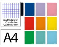 Cuaderno espiral liderpapel a4 witty tapa dura 80h 90gr cuadro 4mm con margen colores surtidos