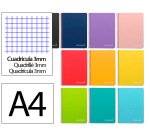 Cuaderno espiral liderpapel a4 witty tapa dura 80h 90gr cuadro 3mm con margen colores surtidos