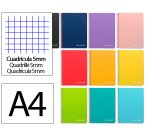 Cuaderno espiral liderpapel a4 witty tapa dura 80h 90gr cuadro 5mm con margen colores surtidos