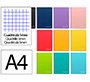 Cuaderno espiral liderpapel a4 witty tapa dura 80h 90gr cuadro 5mm con margen colores surtidos