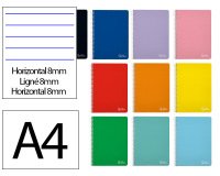 Cuaderno espiral liderpapel a4 witty tapa dura 80h 90gr rayado horizontal 8mm con margen colores surtidos