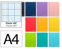 Cuaderno espiral liderpapel a4 witty tapa dura 80h 90gr rayado nº46 colores surtidos