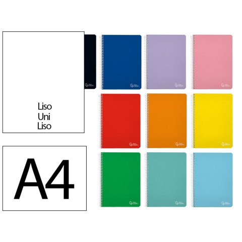 Cuaderno espiral liderpapel a4 witty tapa dura 80h 90gr liso sin margen colores surtidos