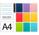 Cuaderno espiral liderpapel a4 witty tapa dura 80h 90gr rayado montessori 3,5mm colores surtidos