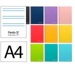 Cuaderno espiral liderpapel a4 witty tapa dura 80h 90gr rayado montessori 5mm colores surtidos