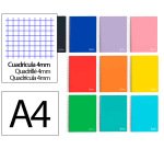 Cuaderno espiral liderpapel a4 witty tapa dura 120h 90gr cuadro 4mm con margen colores surtidos