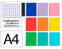 Cuaderno espiral liderpapel a4 witty tapa dura 120h 90gr cuadro 4mm con margen colores surtidos