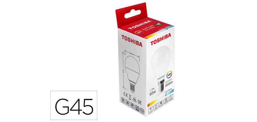 Bombilla led toshiba g45 e14 7w 6500k luz fria