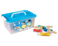Plastilina jovi my first baby super blanda 38 g baul con 20 unidades colores surtidos + 9 sellos madera surtidos