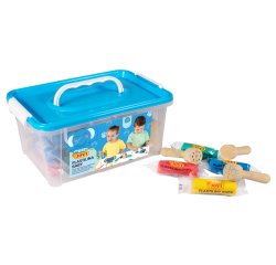 Plastilina jovi my first baby super blanda 38 g baul con 20 unidades colores surtidos + 9 sellos madera surtidos