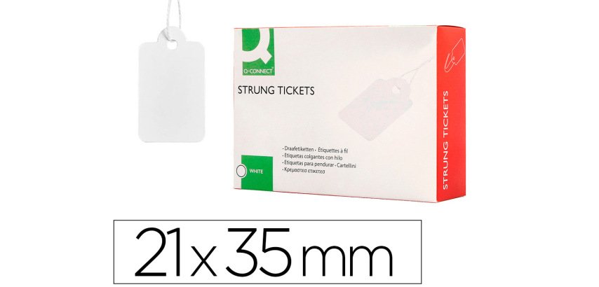 Etiquetas colgantes q-connect 21x35 mm caja de 500 unidades
