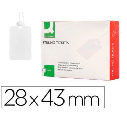 Etiquetas colgantes q-connect 28x43 mm caja de 500 unidades