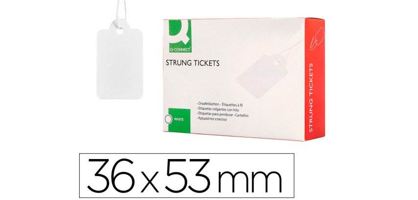 Etiquetas colgantes q-connect 36x53 mm caja de 500 unidades