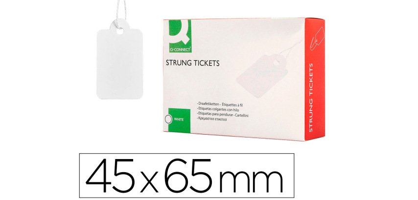 Etiquetas colgantes q-connect 45x65 mm caja de 400 unidades