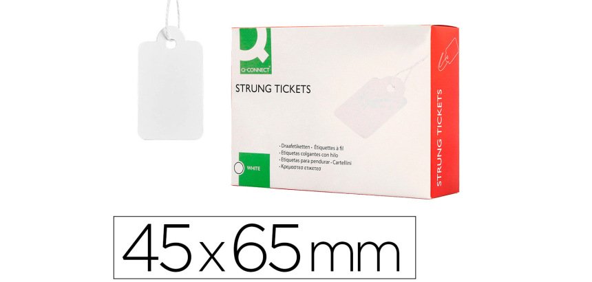 Etiquetas colgantes q-connect 45x65 mm caja de 400 unidades