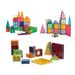 Juego de construccion amaya magtiles 104 piezas 3d formas y colores surtidos