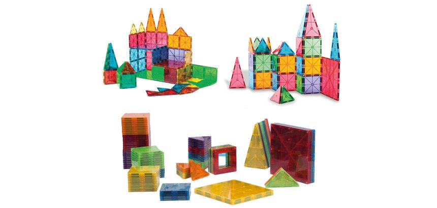 Juego de construccion amaya magtiles 104 piezas 3d formas y colores surtidos