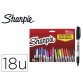 Rotulador sharpie permanente fino pack vuelta al cole pez blister de 18 unidades colores surtidos