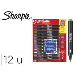 Rotulador sharpie acrylic punta redonda blister de 12 unidades colores surtidos
